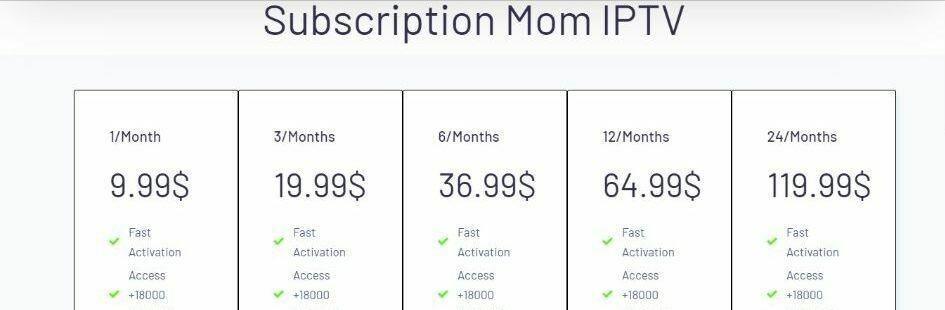 Mom IPTV Review (18,000+ Cable TV Channels for $9.99) 2 Mom IPTV Plans and Pricing